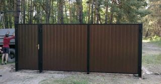 Купить распашные ворота из профнастила Дзержинский, цена от 2735 руб.